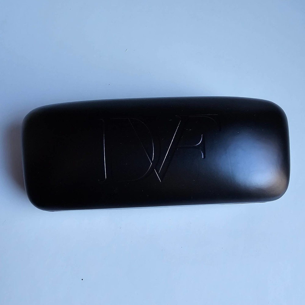 Diane Von Furstenburg Black Sunglasses Glasses Hard Clamshell Case 6.5" x 2" - Picture 2 of 8